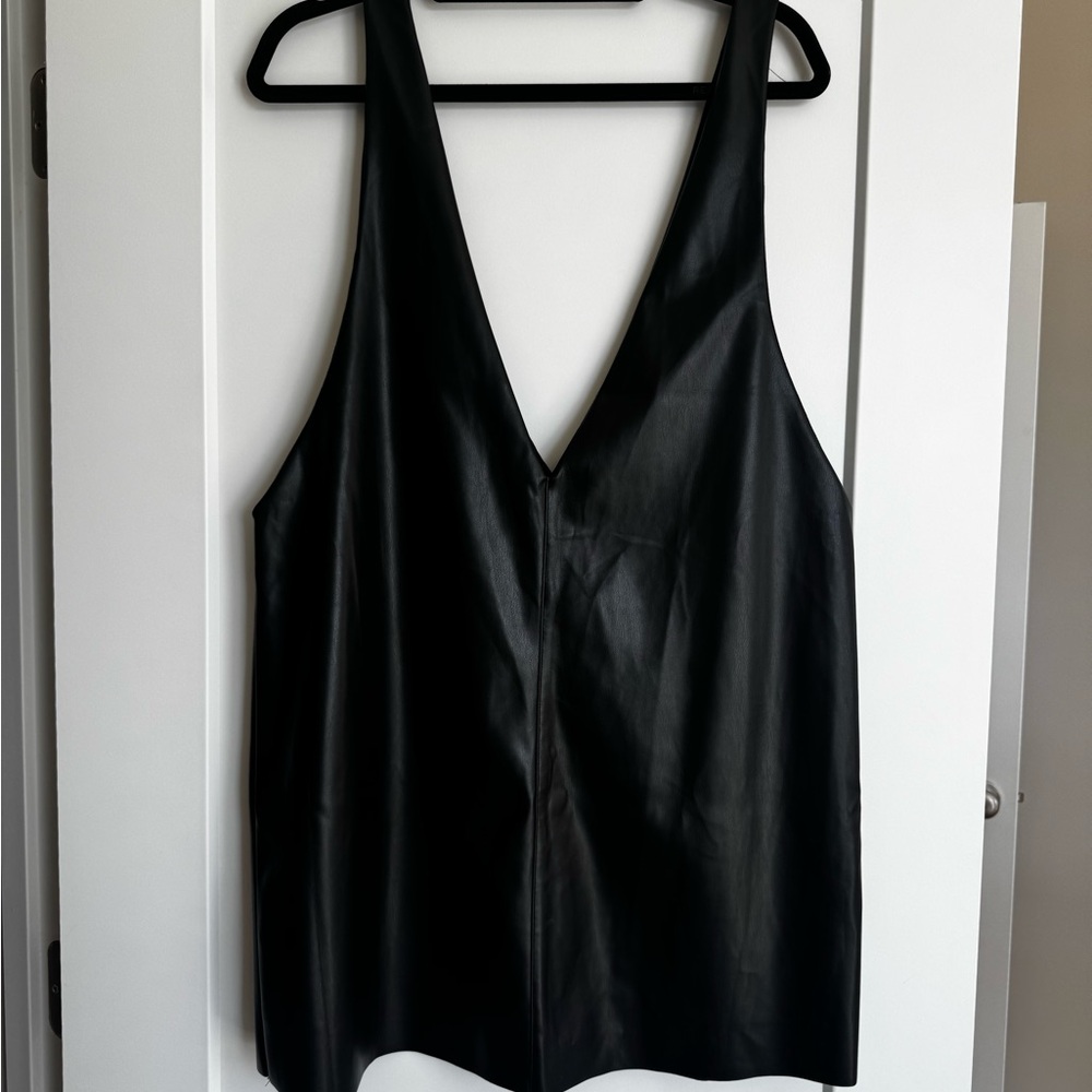 Anthropologie Black Leather Mini